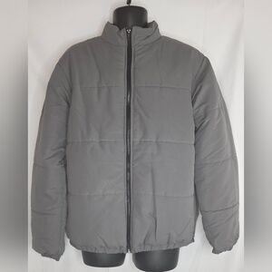 And Now This Mens Short Cold Weather Puffer Jacket Gray Size Medium NWT BW3173